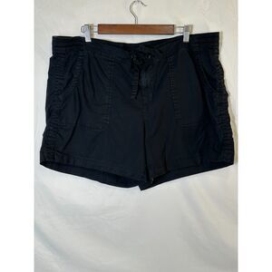 Boutique Women's Plus Size 18W Black Cargo Shorts Drawstring Waist Outdoors